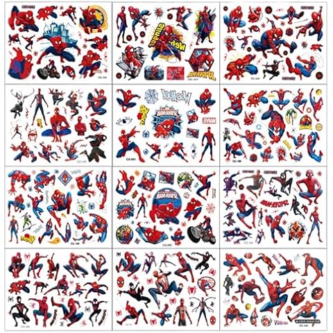12 Sheets Temporary Tattoos for Kids, Temporary Tattoo Stickers, Fake Tattoos DIY Sticker Arts, Birthday Party Supplies Decorations Cover