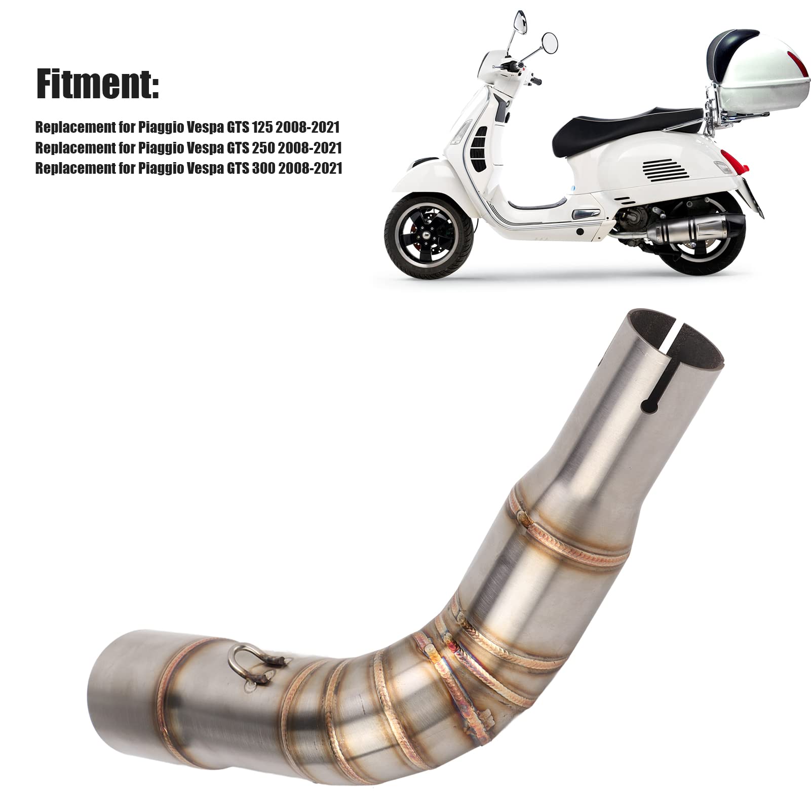 Auspuff-Mitte-Verbindungsrohr aus Metall Ersatz für GTS 125 250 300 2008-2021