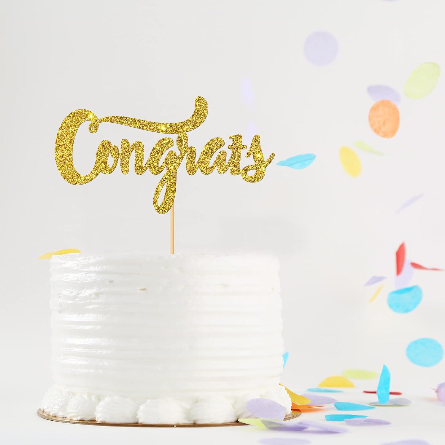 Gold Glitter Congrats Cake Topper/Congrats Grad/Class of 2026 / College Grad/Congratulations/MBA Graduation Party Decorations