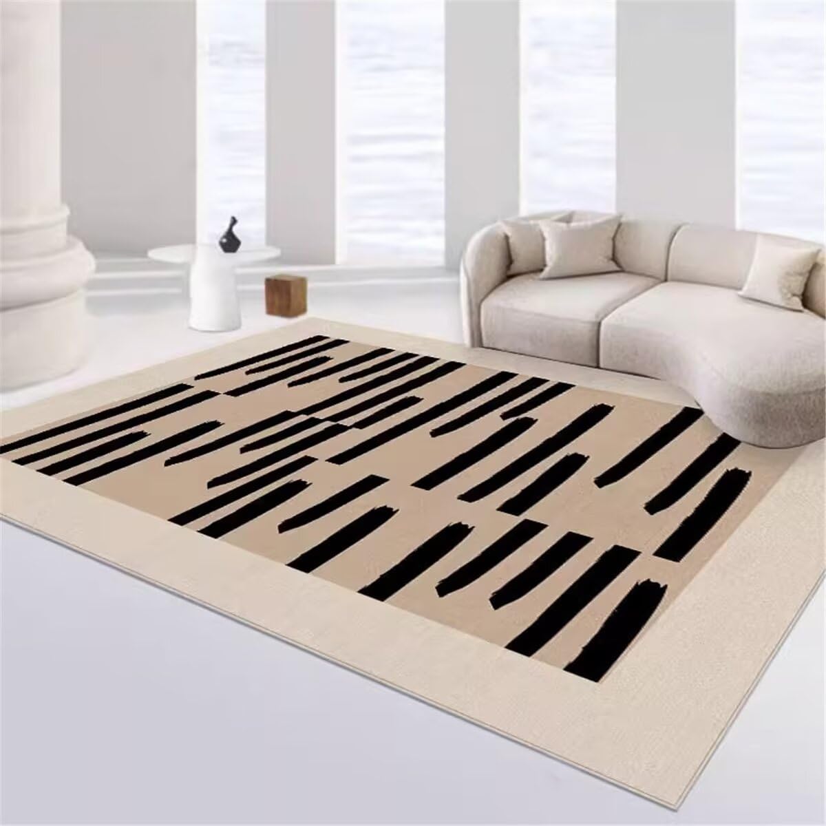 Tapis de salon gris et moderne pour l'espace des ados