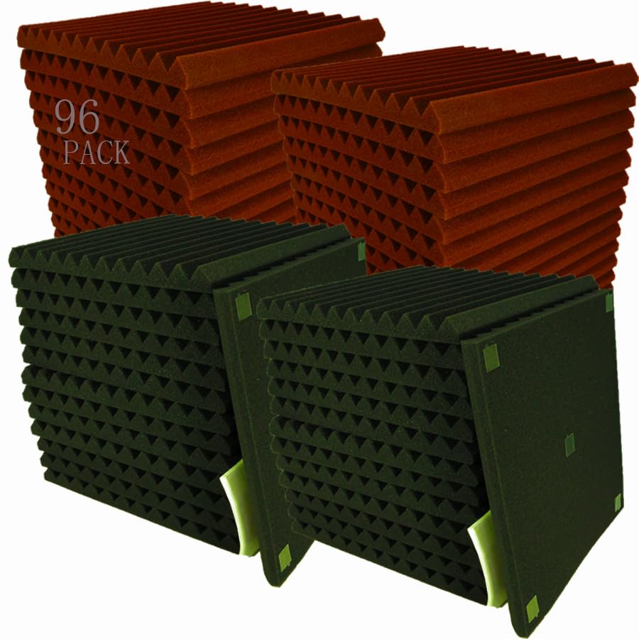 96 PACK Medium Sale Acoustic Foam Soundproof foam (Black/burgundy)
