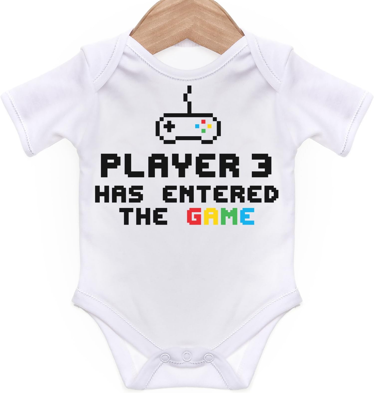 Player 3 Has Entered The Game Short Sleeve Bodysuit/Baby Grow For Baby Boy Or Girl