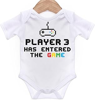 ART HUSTLE Player 3 Has Entered The Game Short Sleeve Bodysuit/Baby Grow For Baby Boy Or Girl