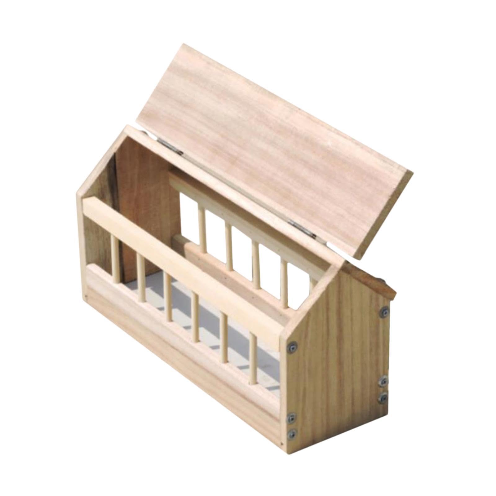 Sharplace Wooden Pigeon Feeder Chicken Feeder Pigeon Supplies Poultry Trough Dish Bird Feeding Bowl for Chicks Poultry Birds Ducklings