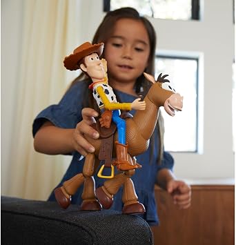 Mattel Disney and Pixar's Toy Story 4 Woody and Bullseye 2-Character Pack, Movie-inspired Relative-Scale for Storytelling Play