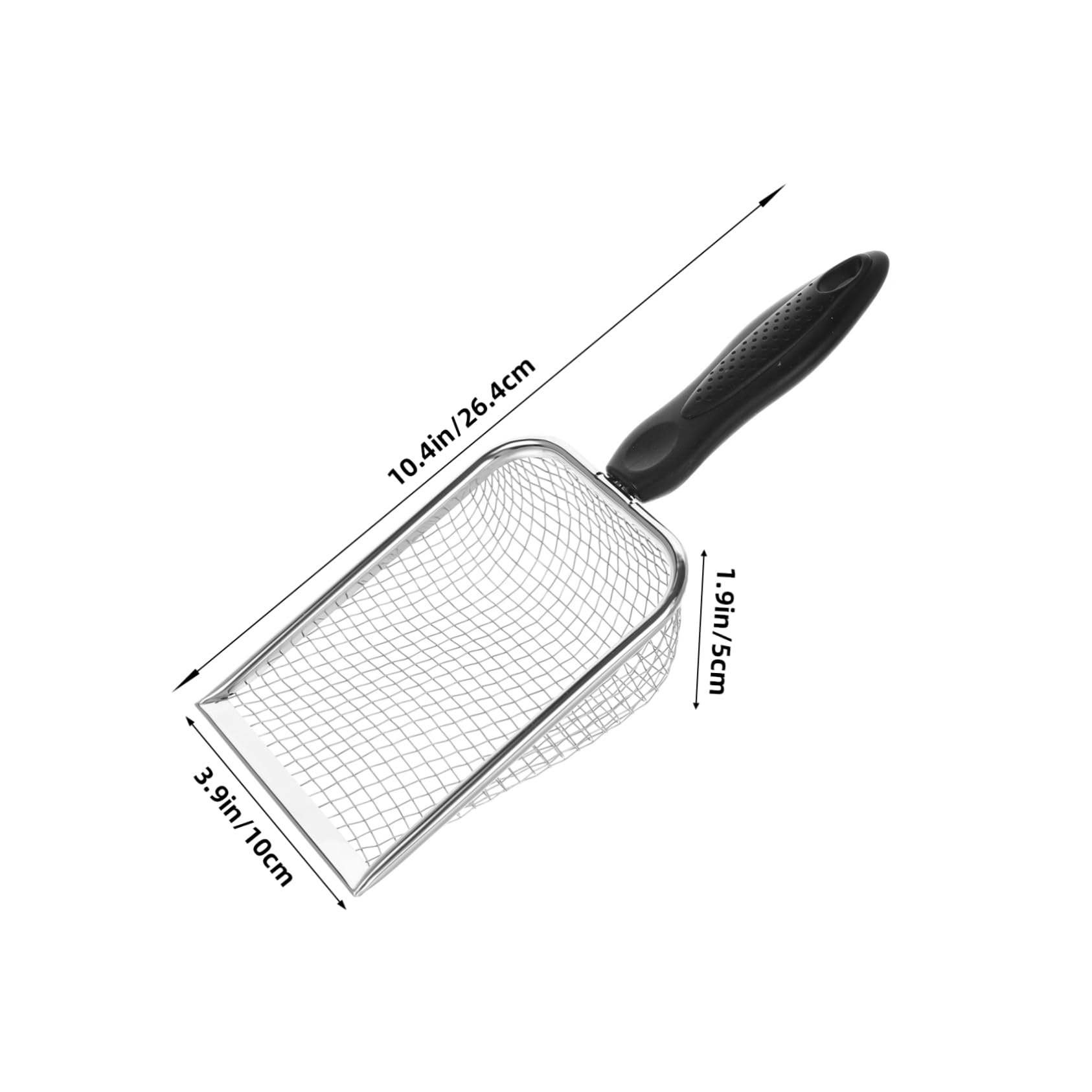 HANABASS Beach Mesh Shovel Stainless Steel Sand Sifter for Shell Collection Ergonomic Metal Scoop for Beach Games Versatile Tool for Sand and Pet Cleanup Silver