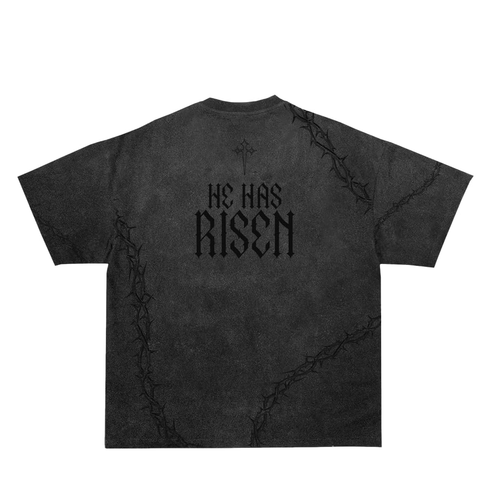 SAINT KAIZEN T-Shirt Pump Cover for Gym and Training, 220G Cotton Oversized Shirt with Acid Wash Black Finish