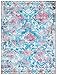 SAFAVIEH Riviera Collection Area Rug - 8' x 10', Light Blue & Pink, Floral Design, Non-Shedding Machine Washable & Slip Resistant Ideal for High Traffic Areas in Living Room, Bedroom (RIV117J)