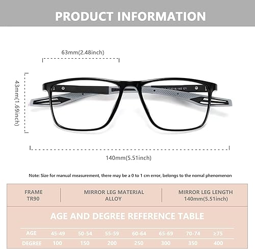 Miniatura 2 de Paquete de 2 lentes de lectura para mujereshombres, anteojos ligeros con bloqueo de luz azul, para lectores, marco cuadrado TR90