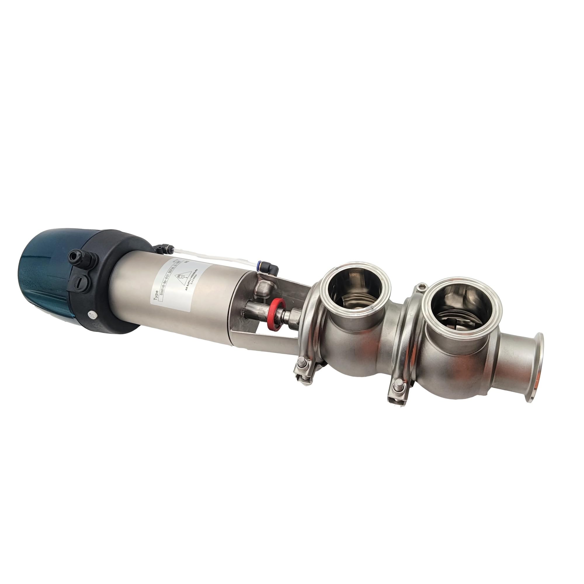 Válvula de flujo dividido neumática CNC con sello caucho Epdm acero inoxidable