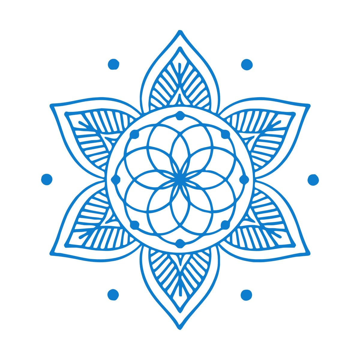 Engraving Stickers Lotus Mandala Yoga Meditation Buddhism 81x90.8cm Equipped with Transfer Film kit Extra Large Blue โ image 1