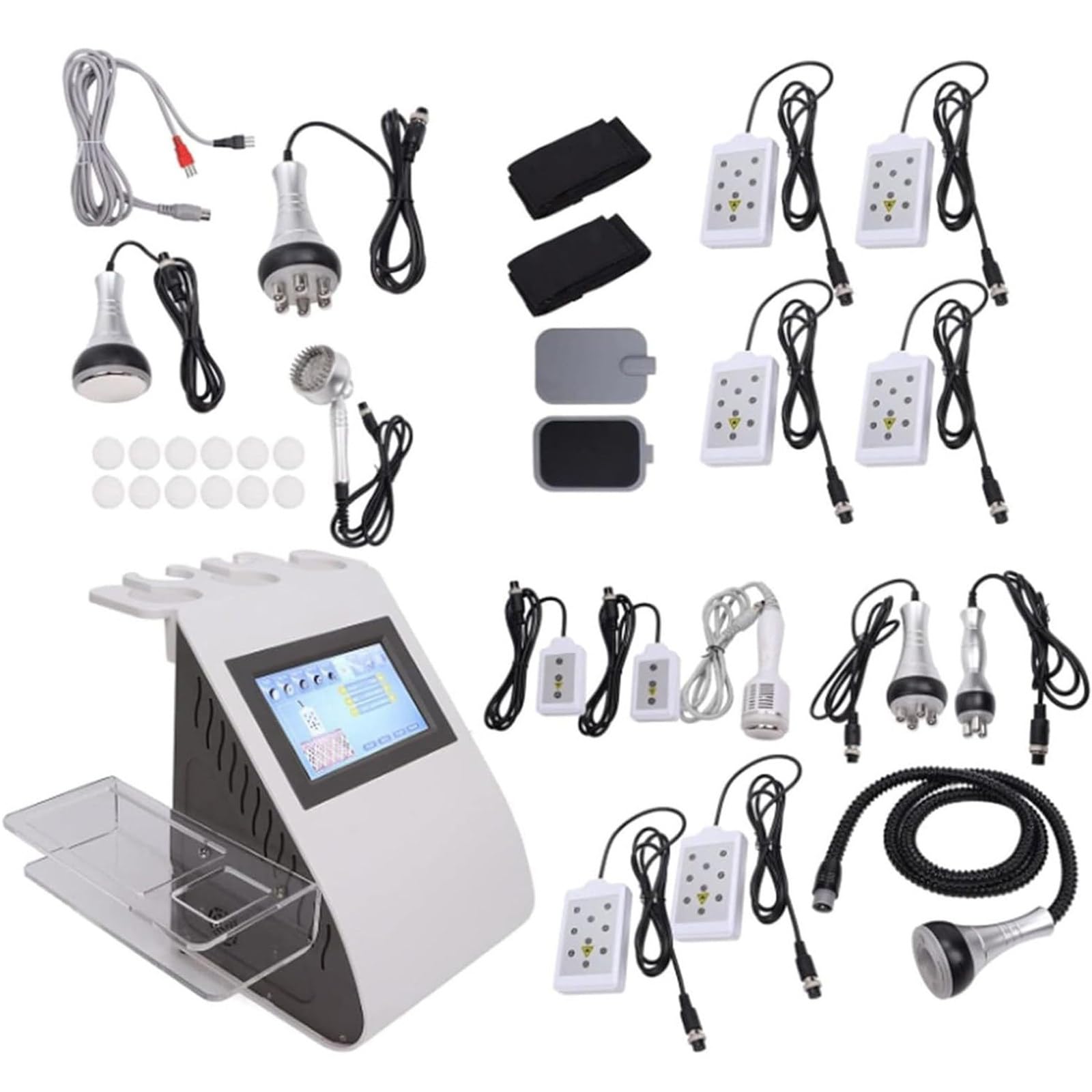 Cavitation 40K Machine de Beauté à Ultrasons, Appareil De Tonification du Corps, Appareil Professionnel De Remodelage du Corps pour Le Ventre La Taille Les Jambes (9 en 1)