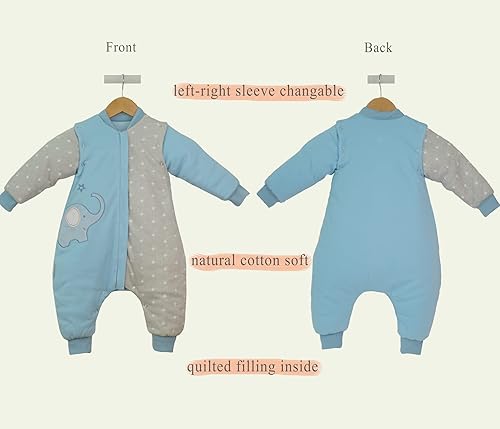 Miniatura 9 de Saco de dormir para bebé con pies (2-4t) cálido de 2.5 tog con manga movible para niños pequeños, manta portátil con pierna para caminar, saco de