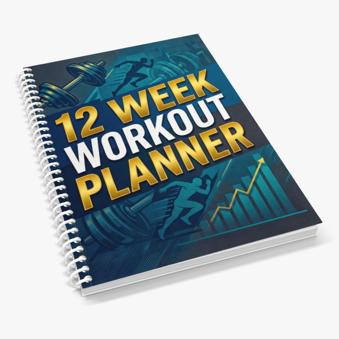 12 week workout planner | a5 fitness journal with daily workout log, meal & calorie tracker | 100 pages spiral bound gym planner for men & women