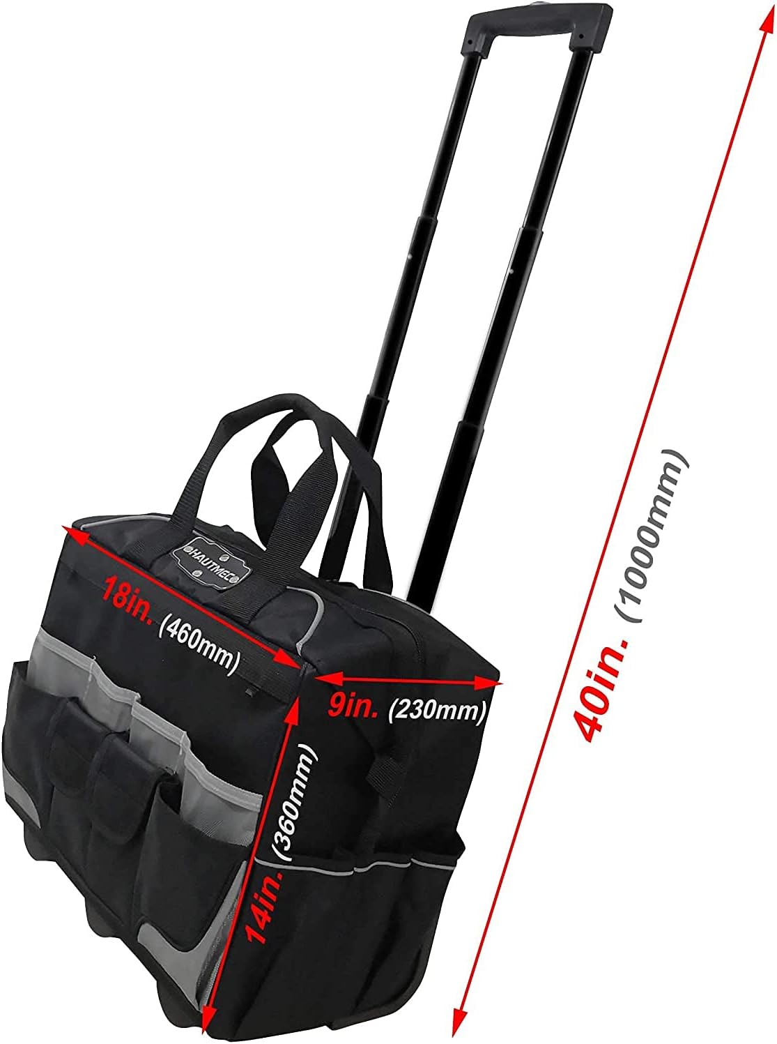Suреr Brаndѕ HAUTMEC Professional 18 Wide Mouth Rolling Tool Storage Organizer Bag with Telescoping Handle and Oversize Wheels HT0059-TB Hоlіdау Dеаlѕ 🛒 HAUTMEC Professional 18 Wide Mouth Rolling Tool Storage Organizer Bag with Telescoping Handle and Oversize Wheels HT0059-TB