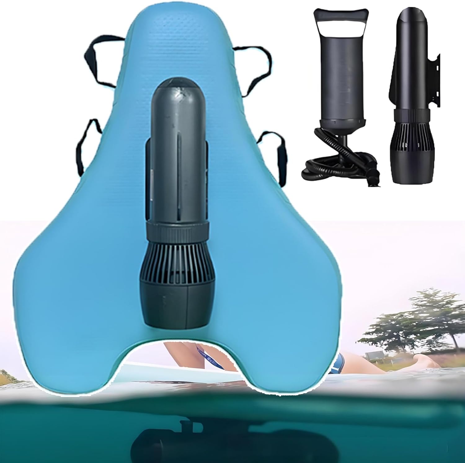 Complete Underwater Scooter & Bodyboard Set: 500w Power,3-7km(1.87-4.4mph)/H,10000mah (130min), 40m Dive, Quick-Detach Handle, Durable - Your Ultimate Swim Partner