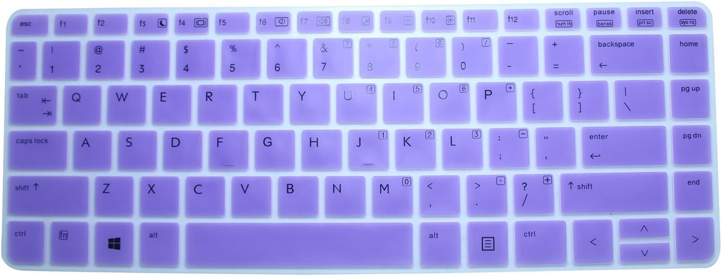CaseBuy Soft Silicone Gel Keyboard Protector Skin Cover for HP ProBook 430 G1 G2, 440 G1 G2, 445 G1, 640 G1, 645 G1 US Version (Purple)