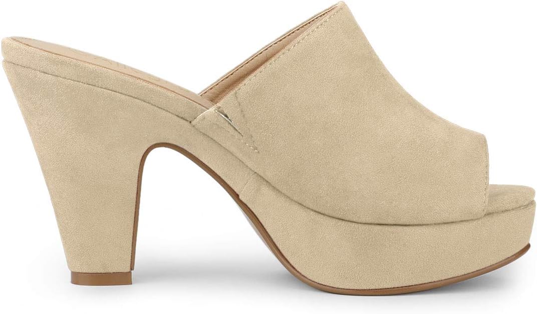 Allegra K Women's Open Toe Platform Chunky Heel Slides Sandals - Image 6