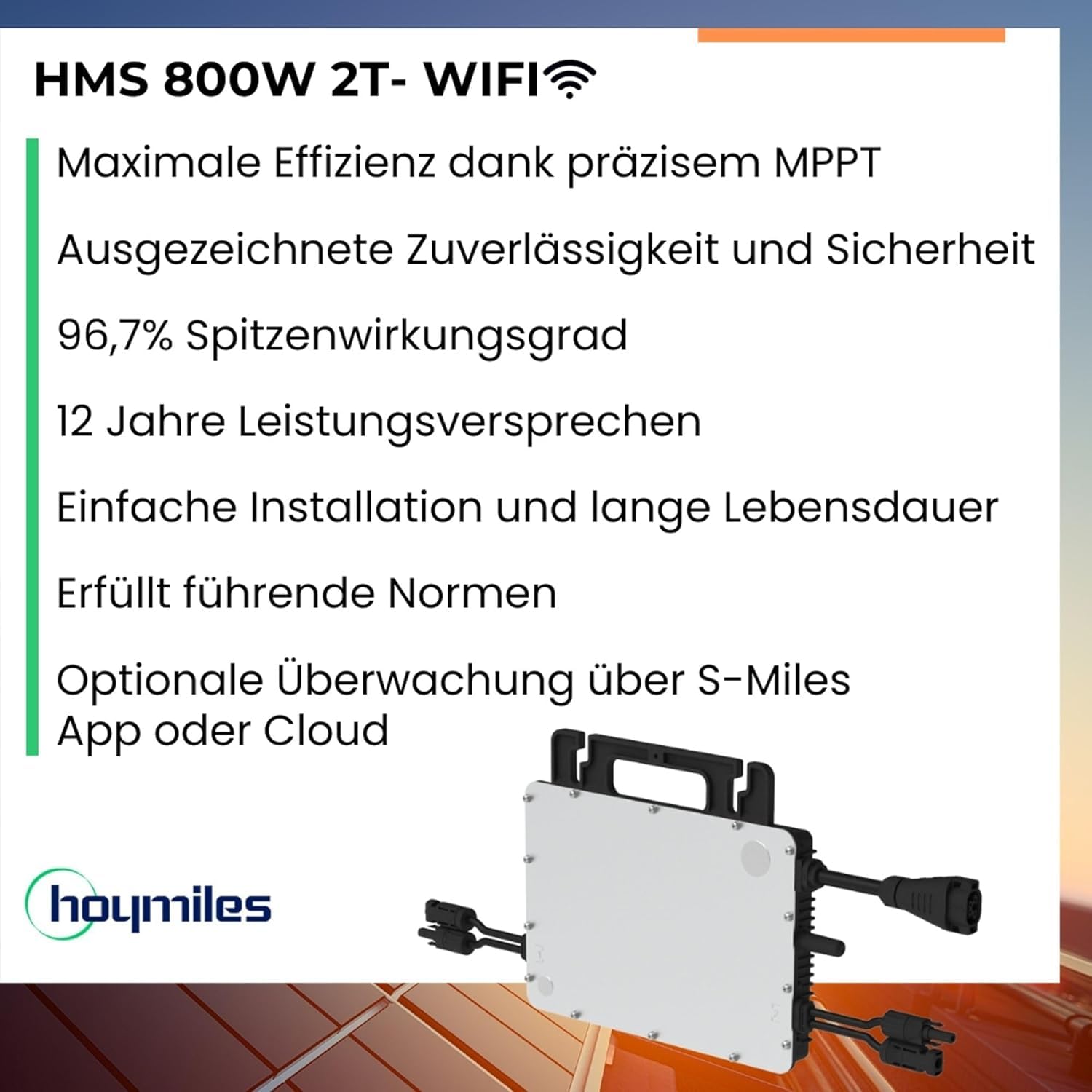 Micro inverter – Varie potenza (800 W/1600 W) e ingressi (2T / 4T) (hms-800-2t)