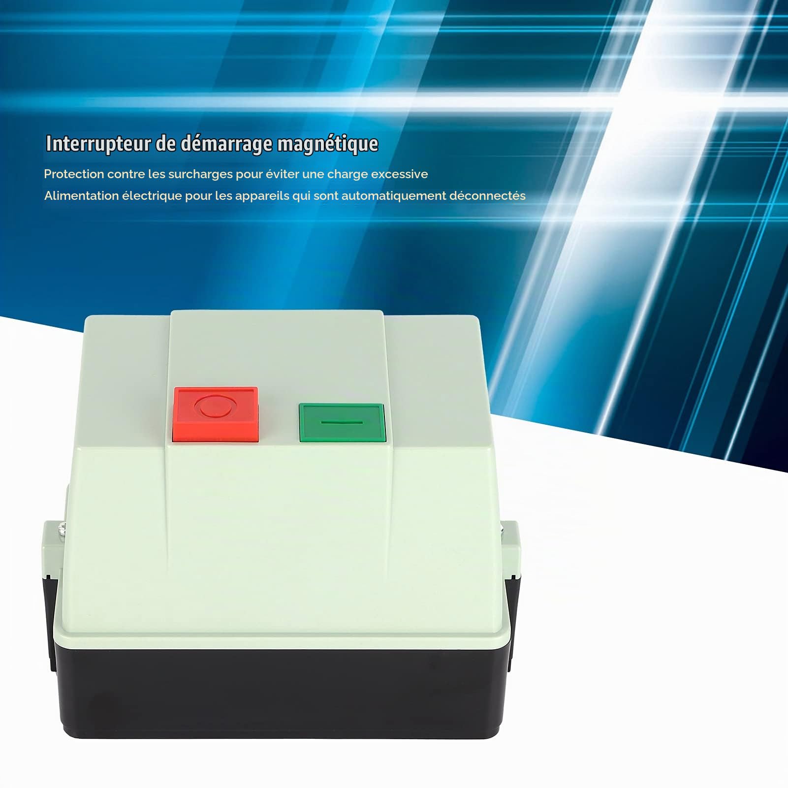 Kadimendium Démarreur Magnétique AC380V Boîtier de Commutation Haute Sécurité Contrôle Démarrage Moteur électrique Triphasé Protection contre les Surcharges avec Boutons 25-32A pour Pompes à Eau