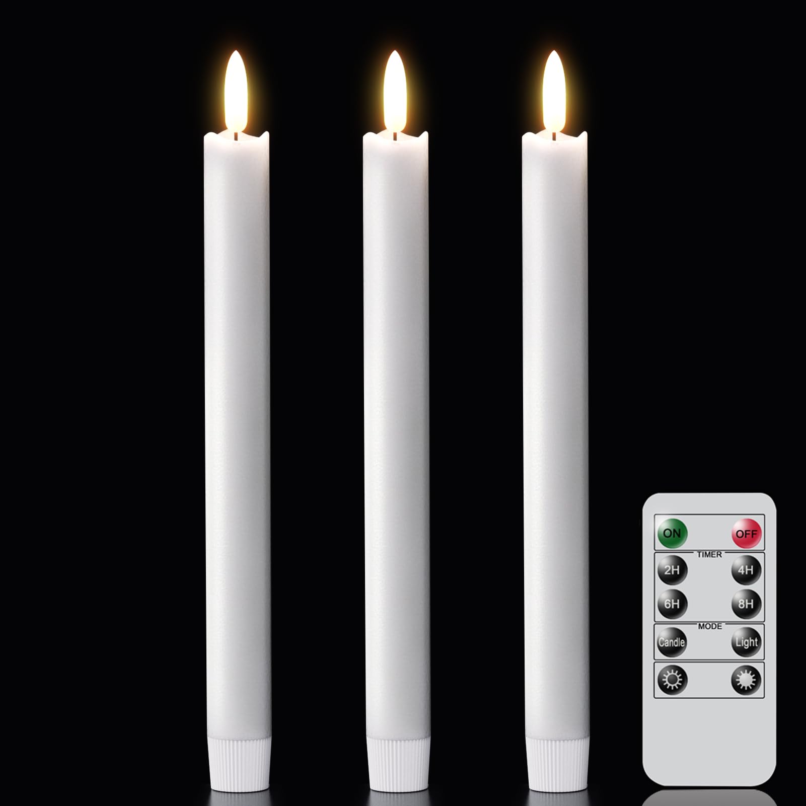 Photo 1 of GenSwin White Flameless Taper Candles Led Battery Operated Remote Timer