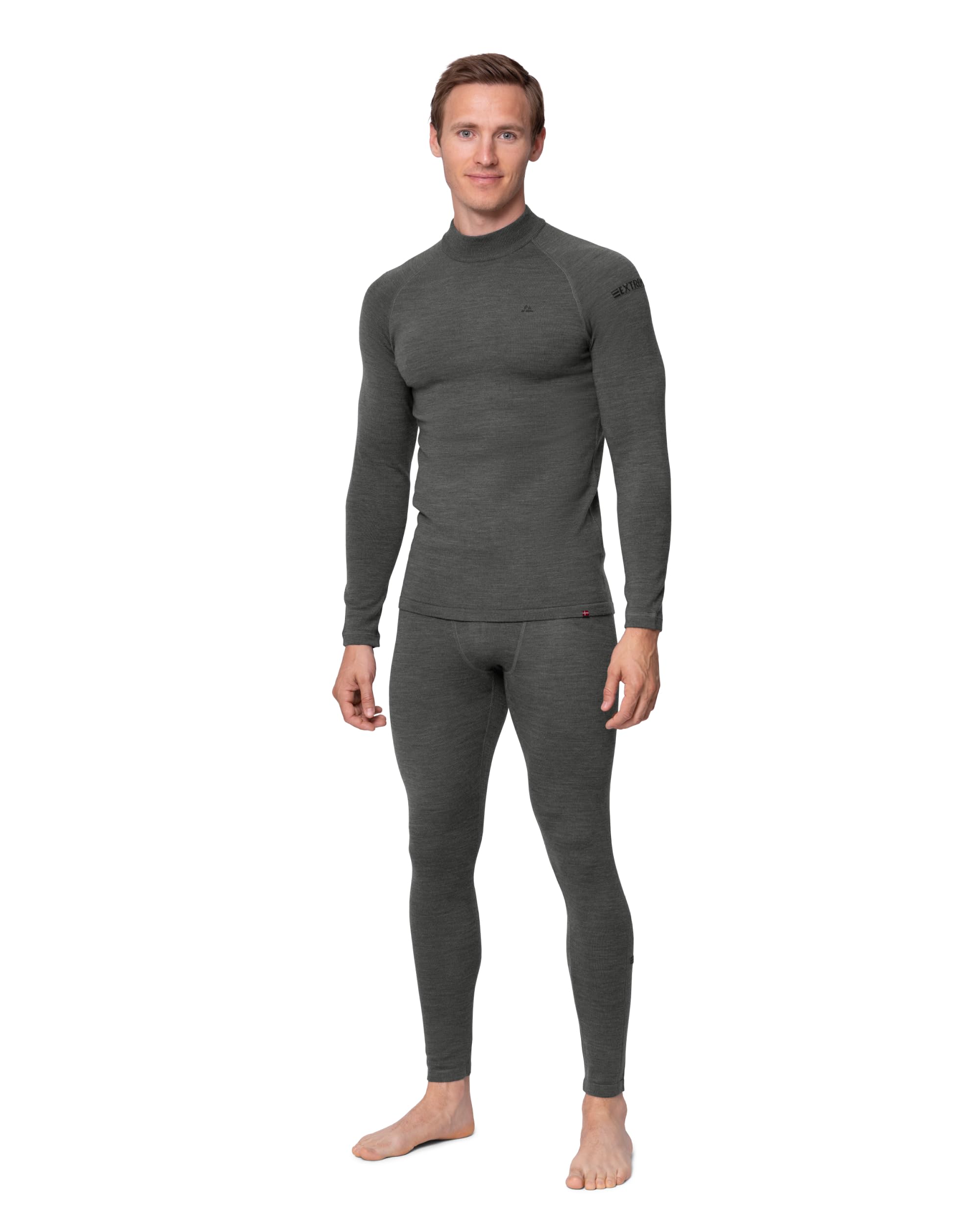 DANISH ENDURANCE Completo Termico Uomo in Lana Merino, per Il Freddo Estremo, Pantaloni Lunghi da Uomo, Maglia Termica Invernale