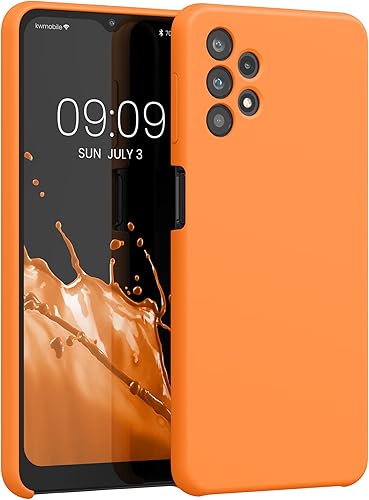 kwmobile Funda compatible con Samsung Galaxy A32 5G - Funda de silicona TPU con acabado suave - Naranja afrutado