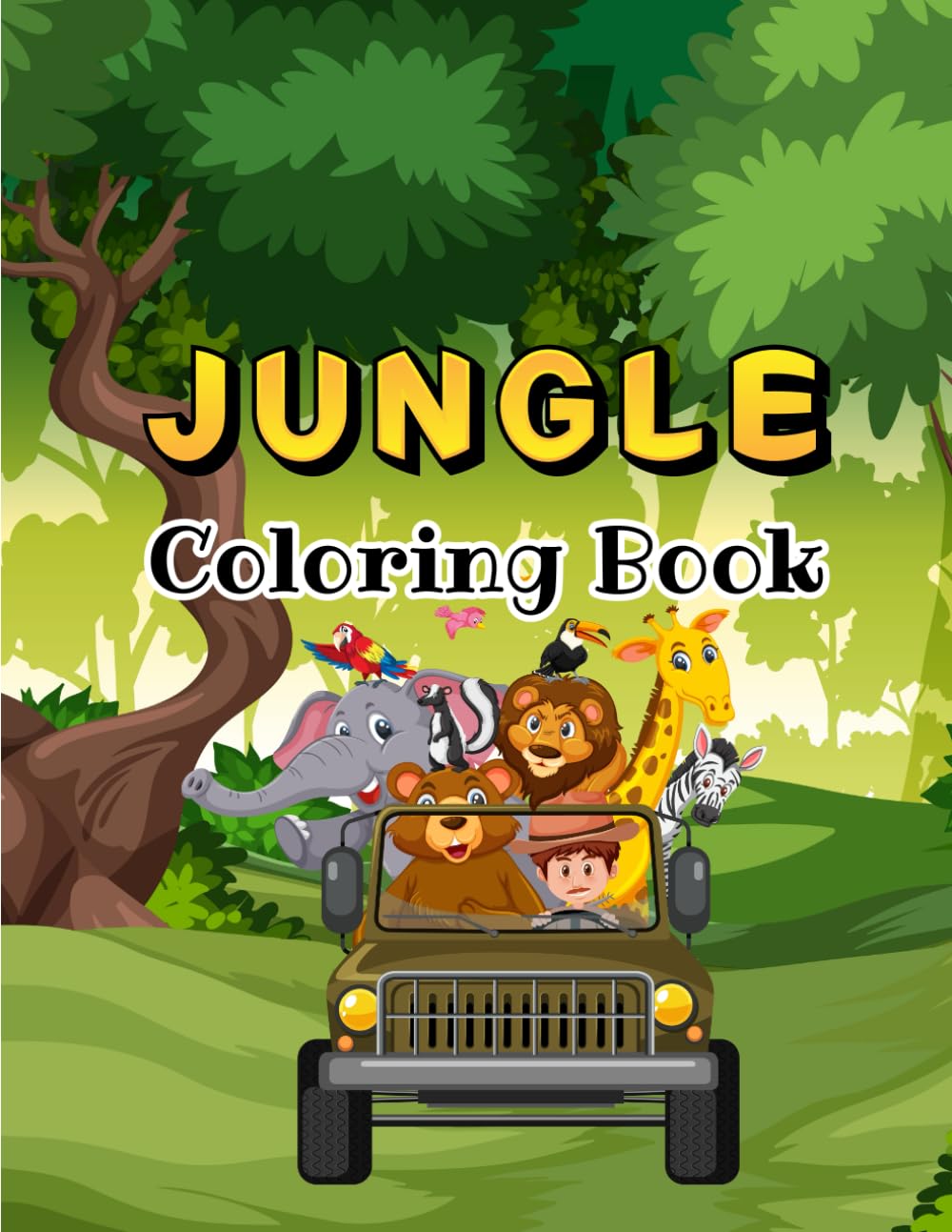Jungle Coloring Book for Kids: Fun and Easy Animal Coloring Pages for Ages 3–6
