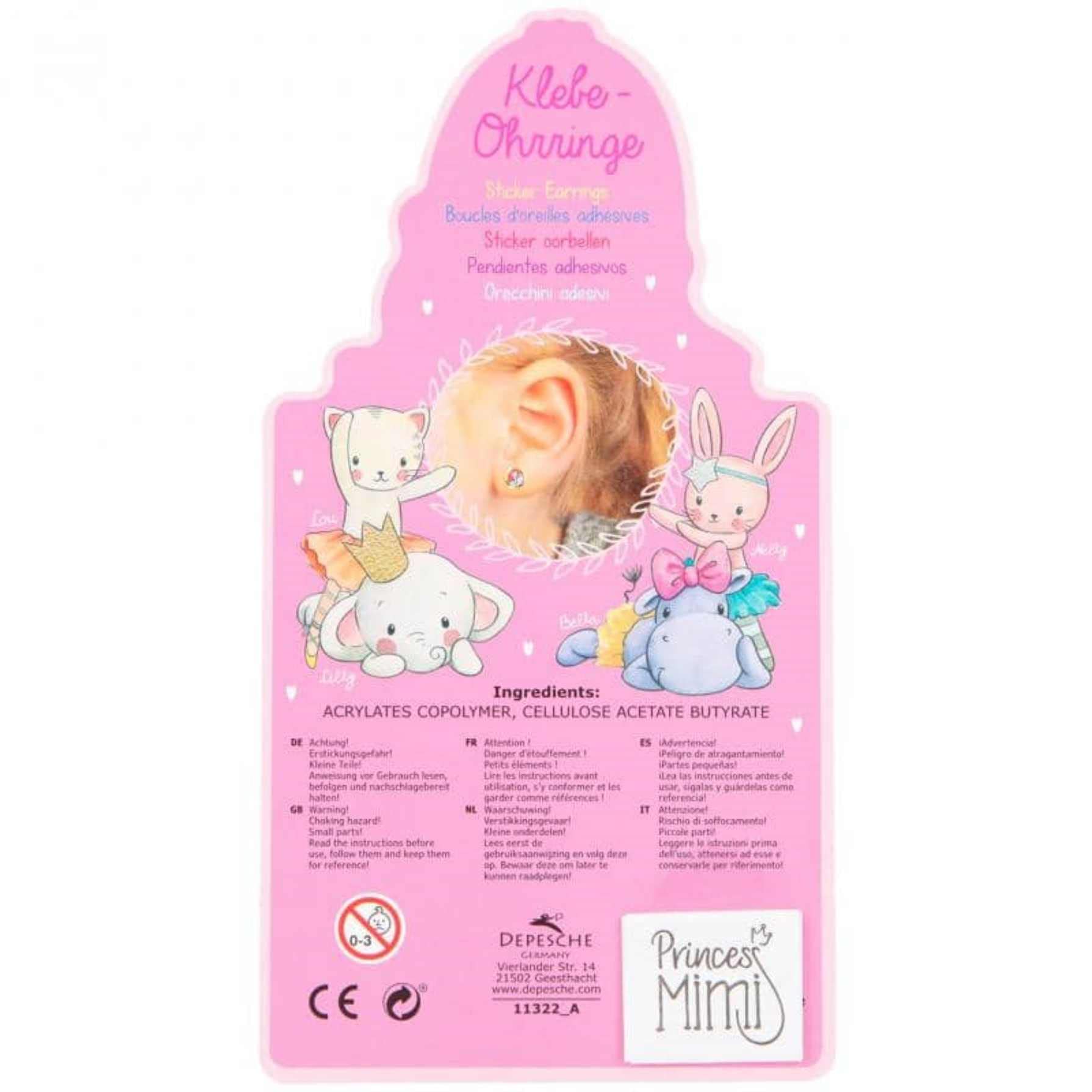 Depesche Princess Mimi - Orecchini adesivi per bambina