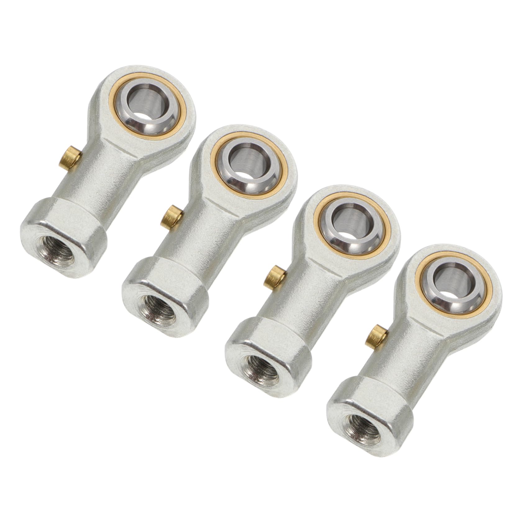 FUNOMOCYA 4 Pcs Silver Bearing Thread Joint Copper Base Alloy Thread Rod End Bearing Rod Ends Bearing