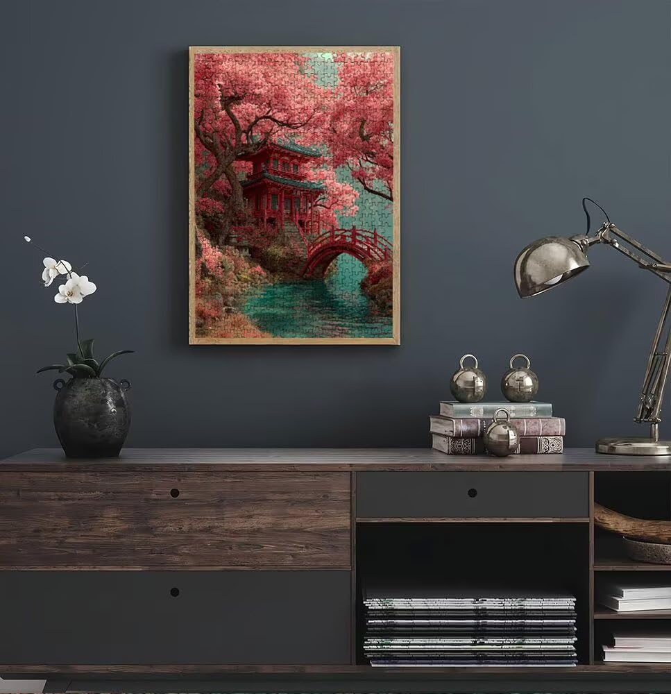 Brzoskwiniowe Kwiaty Mostu, Klasyczne Puzzle 2000 Dorosłych BLQSBGA7-394 | Wyzwanie Zagadki, Gry Logiczne Cała Rodzina, Stres, Wystrój Domu Miłośnicy Puzzle