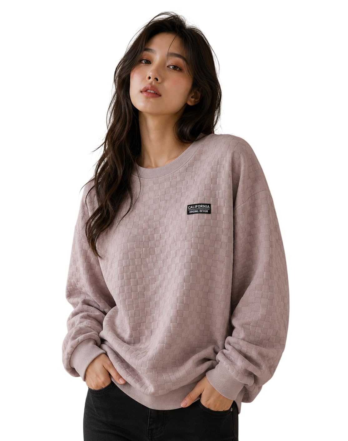 Women's Oversized Fleece Sweatshirt | Round Neck | Full Sleeve | Casual Pullover Sweatshirt for Winter-picture-34