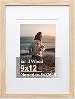 Vista 84 de KINLINK Marco de Fotos 11x14 Natural, Marco de Madera Maciza 11x14 con Plexiglás Acrílico para Fotos 5x7/8x10 Con Paspartú, Exhibición de Mesa