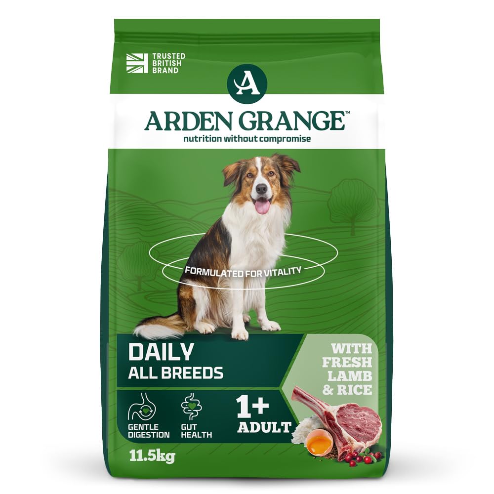 Arden Grange Adult Dry Dog Food with Fresh Lamb and Rice, 11.5kg