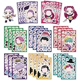 24Pcs KPop De_mon Movie Girl Stickers Make a Face - 8 Design Korean Hunters Anime Music Idol Vinyl Stickers Decals DIY Make Your Own for Fans Scarpbook Birthday Party Favor Supplies Gifts