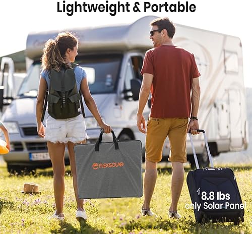 Miniatura 4 de FlexSolar Paneles solares ETFE portátiles de 120 W para generadores de centrales eléctricas, cargadores monocristalinos de células solares plegables