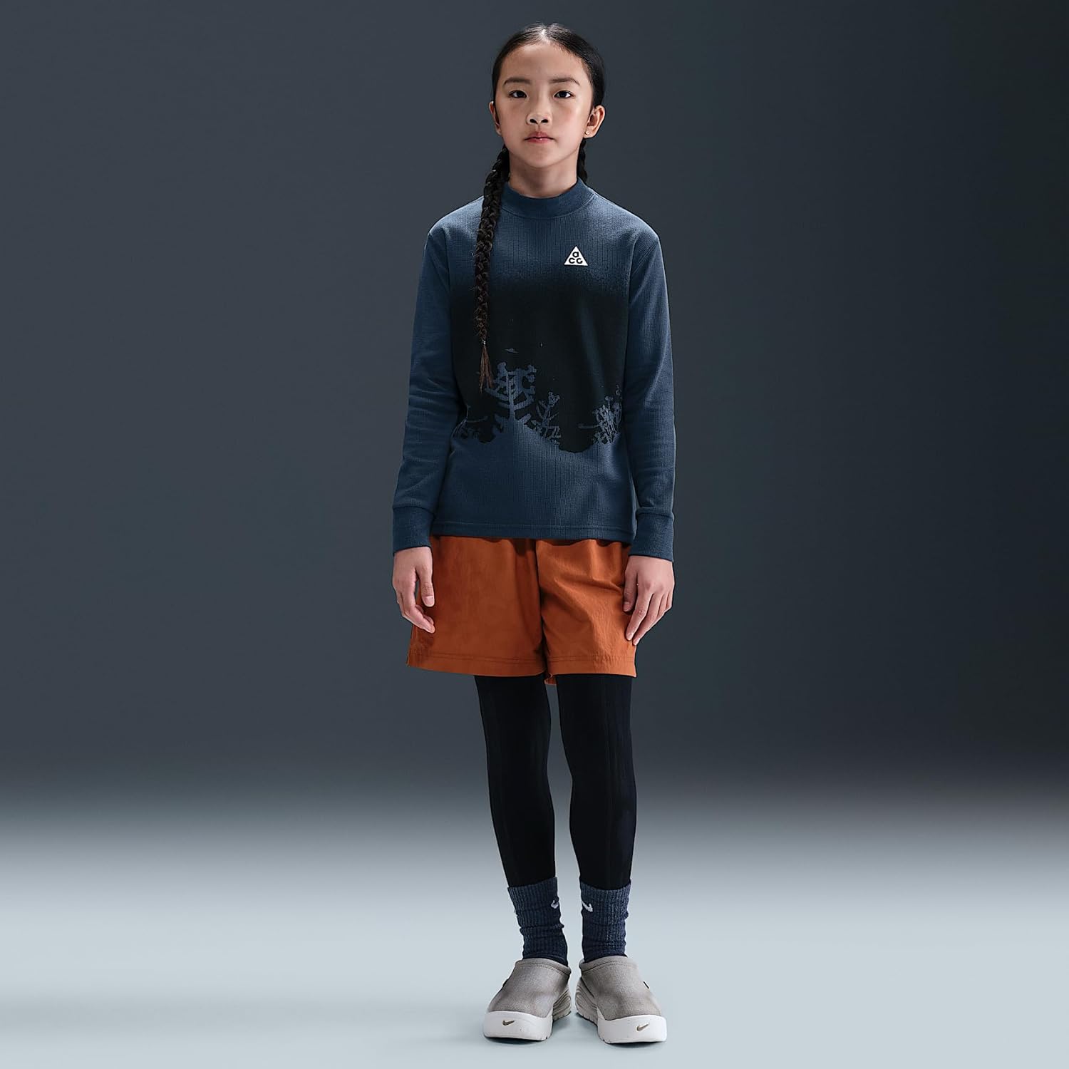 Nike ACG Big Kid's Long-Sleeve Waffle Top (Thunder Blue/Summit White)