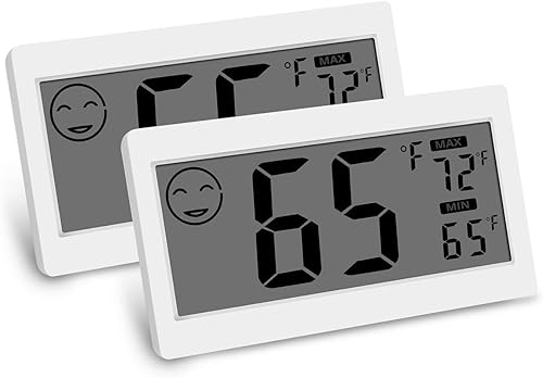 Miniatura 10 de Termómetro digital higrómetro interior monitor de temperatura ambiente medidor de humedad con soporte de pantalla grande imán para colgar
