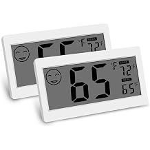Digital Thermometer Indoor Hygrometer Room Temperature Monitor Humidity Gauge with Big Screen Stand Wall Hanging Magnet Greenhouse House Kitchen Car