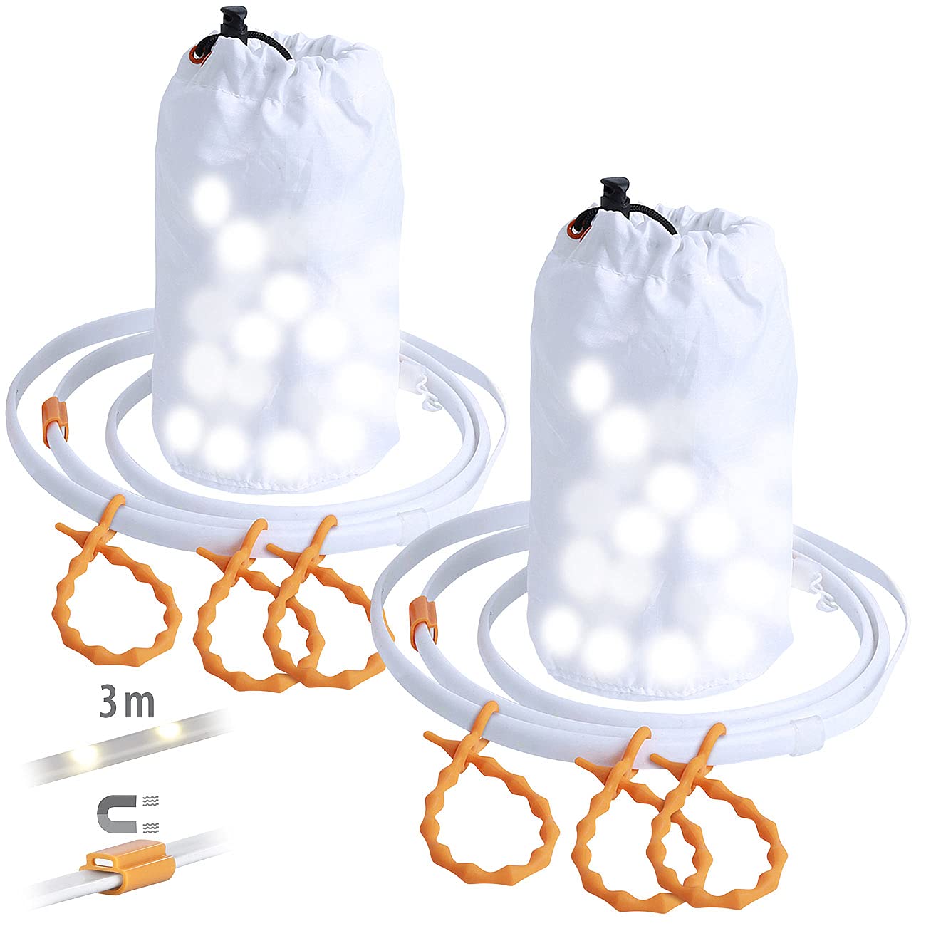 Lunartec Lichtschlauch 2er-Set 2in1 Outdoor USB LED 90 LEDs 630 lm IP67