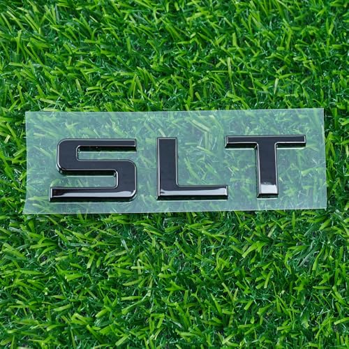 Image of Side Door Emblem 3D Letter Badge Nameplates Sticker Replacement for 1500 Truck SLT 2Pc (Gloss Black)