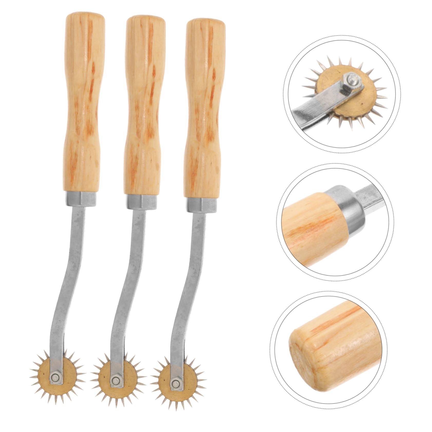 NUOBESTY 3 Set Ruota per Aggraffatura in Pelle Pennarelli A Gesso in Tessuto per Cucire Ruota Tracciante Rotella Taglia Tessuto Pennarelli A Gesso per Cucire Maniglia Metallo 4 Pezzi * 3