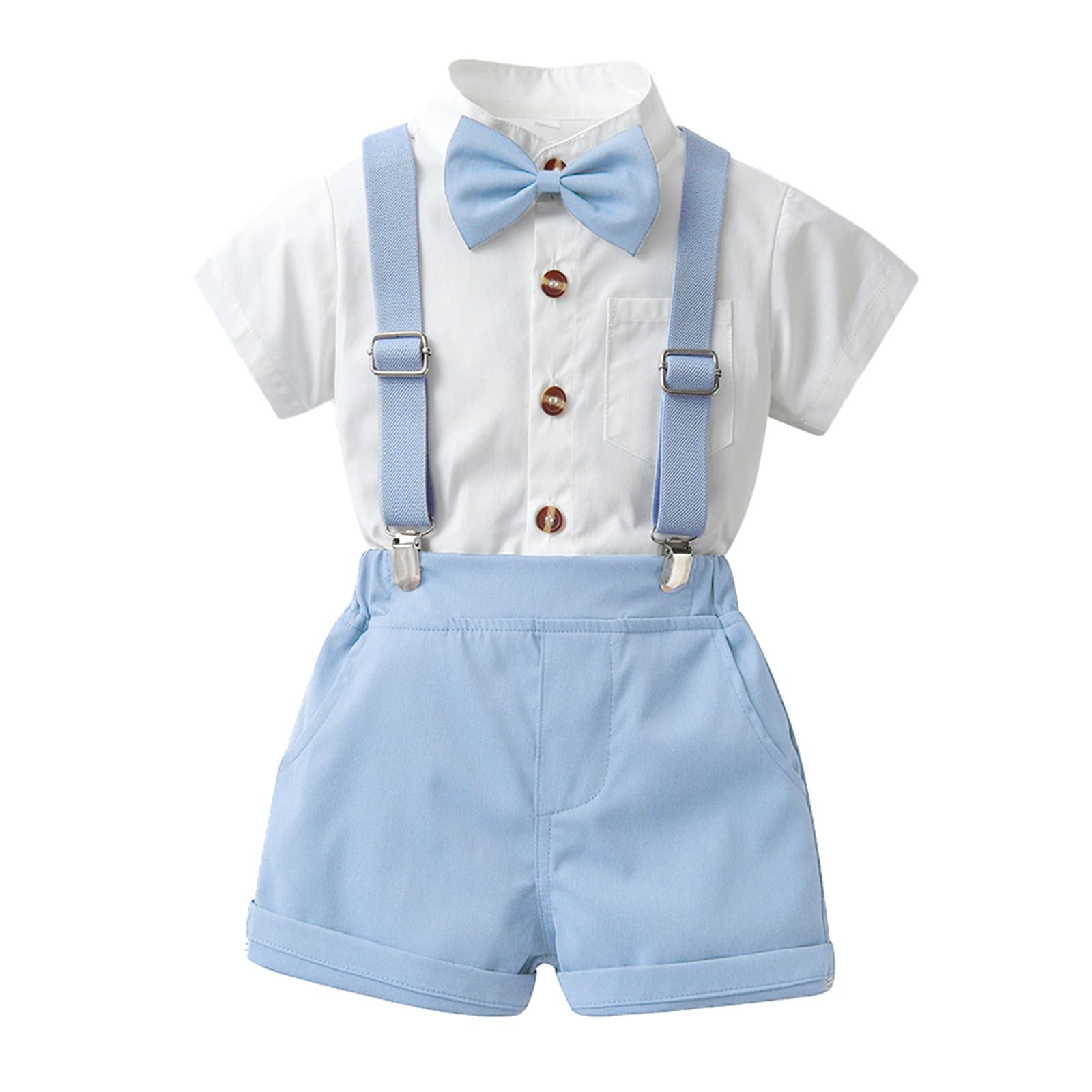 Cokbyavla Boys 66Sky Blue Kids Casual Short Sleeve Polo Shirt + Plaid Print Shorts, Linen Suit Girl Linen Shirts Hawaiian Shirts For Toddler With Dragons Truck Underwear 5T Kid(,6-9 Months)
