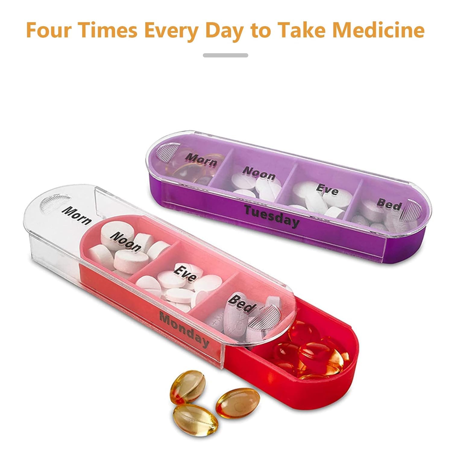 INKULTURE 7 Day Pill Box Organizer, Hard Case with Embedded Magnet, 7 Stackable Trays, Perfect for Travel and Home Use | Multicolor | 01 Pcs - Image 5 thumbnail