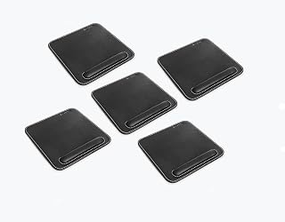 CLADD! - Vegan Leather Mouse Pad with Wrist Rest, Non-Slip Backing, Waterproof, Stitched Edge, Handmade, Eco-Friendly, Black, Pack of 5