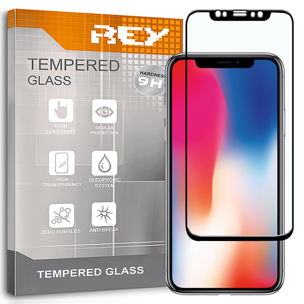 REY Pellicola salvaschermo 3D per iPhone XR - iPhone 11, Nero, Vetro temperato, Copertura Completa, Pellicola Protettiva Protezione Schermo, 3D / 4D / 5D