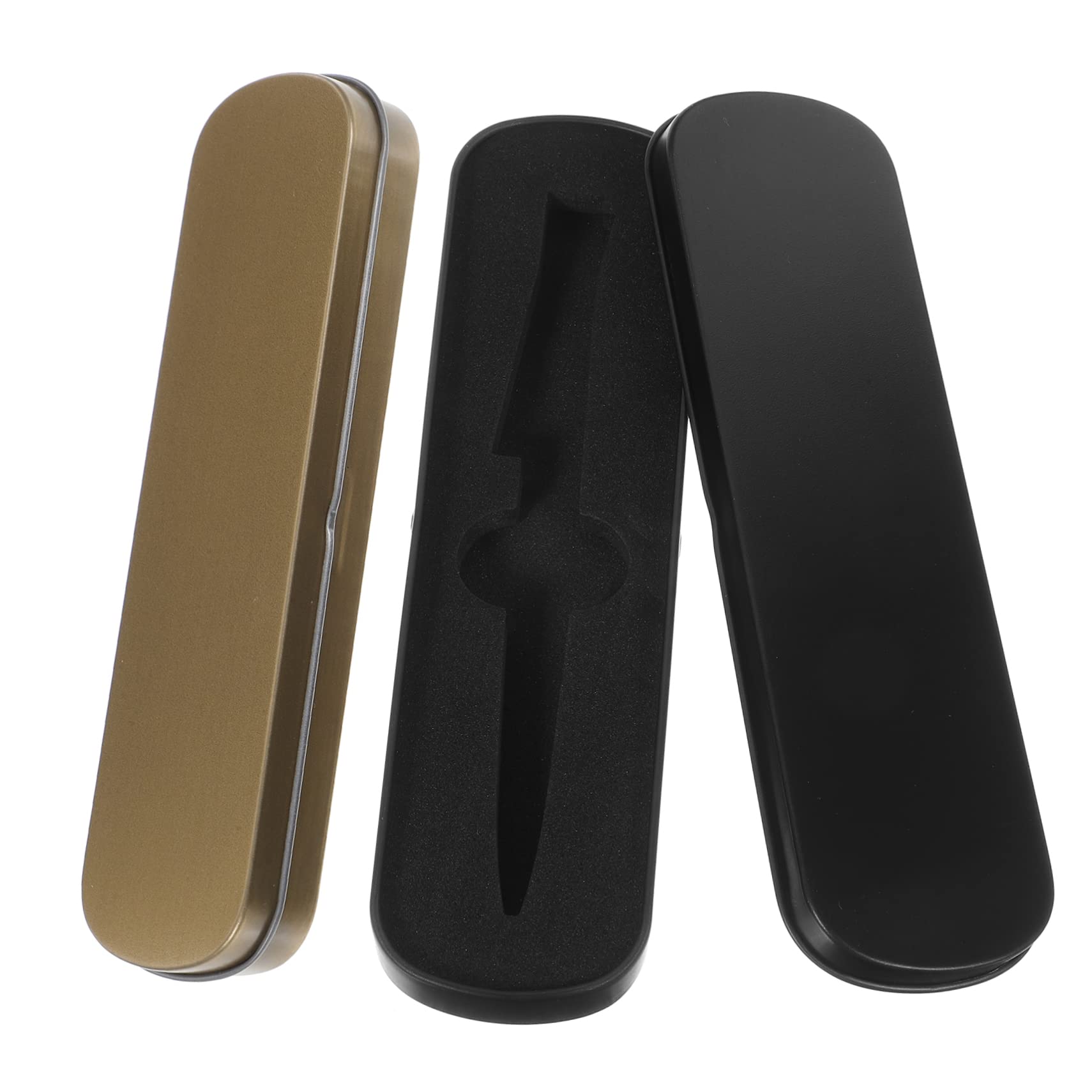 10pezzi Astucci Metallo Per Penne Scatole Piane Con Coperchio Per Materiale Scolastico Organizer Versatile Per Studenti e Cosmetici