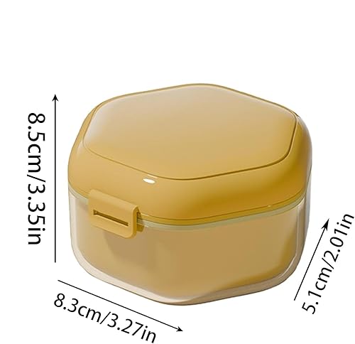 Miniatura 9 de Estuche de baño de ortodoncia para dentadura, caja de retención dental de 3 capas con soporte de dientes falsos con cesta extraíble para dentaduras