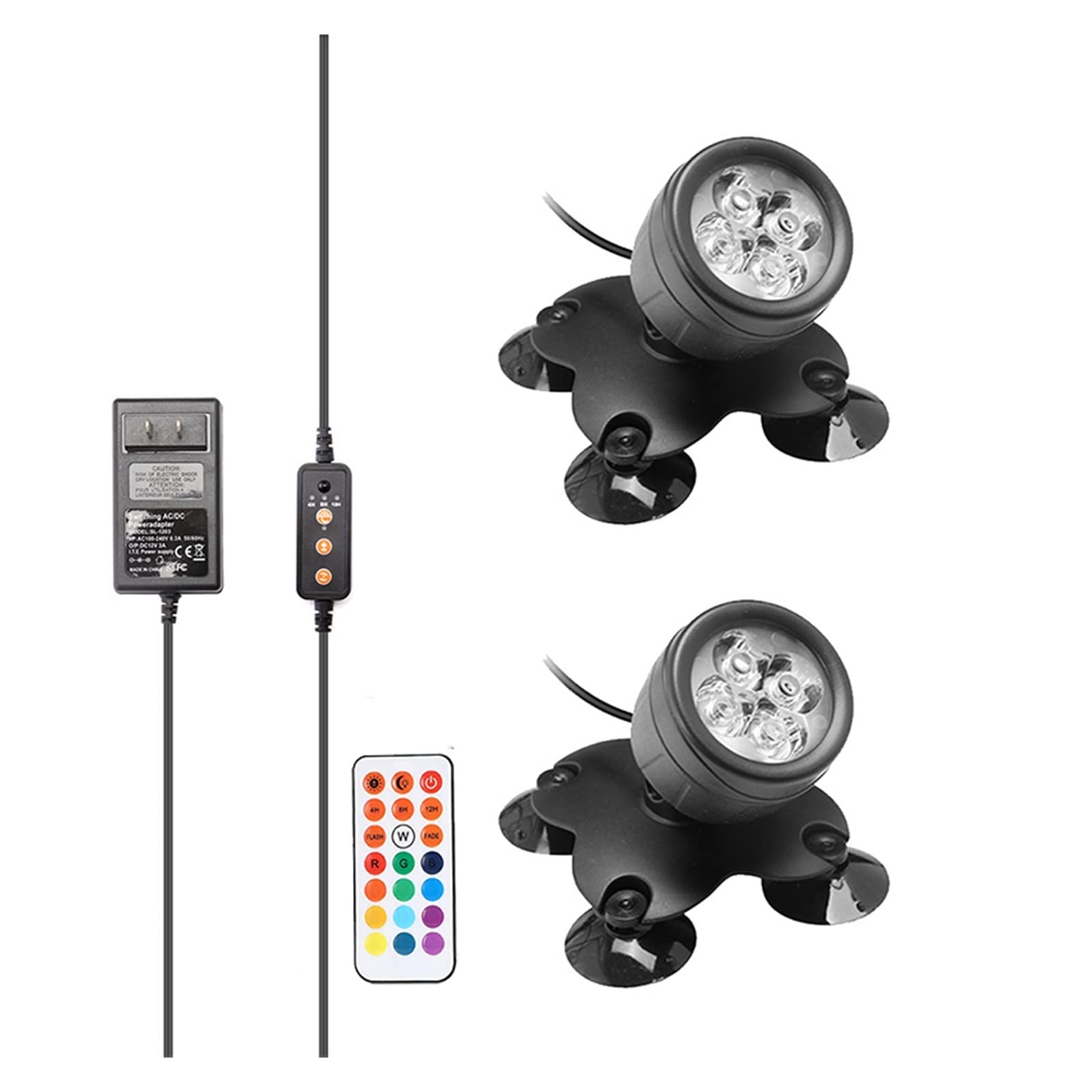 Światła podwodne LED Wodoodporna lampa RGB 36 diod Podwodne światło punktowe do basenu Fontanny Oczko wodne Ogród Akwarium Tworzenie Atmosfery(2pcs)