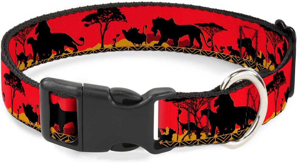 Buckle-Down Breakaway Cat Collar - Mufasa & Simba JUST CAN'T WAIT TO BE KING/Family Silhouette - 1/2" Wide - Fits 8-12" Neck - Medium